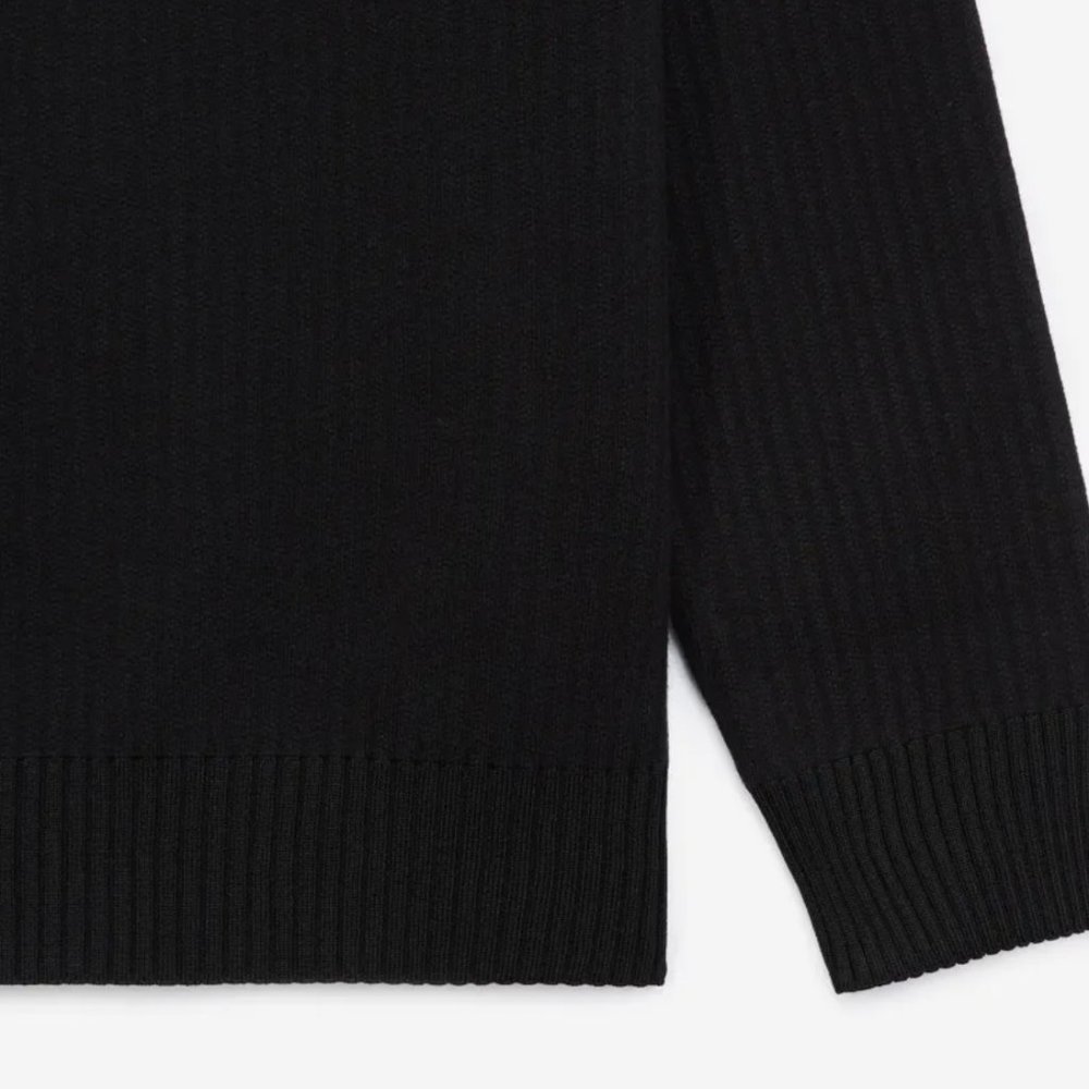 The Kooples BLACK AND WHITE SWEATER IN WOOL W/HIGH NECK - Picture 3 of 4